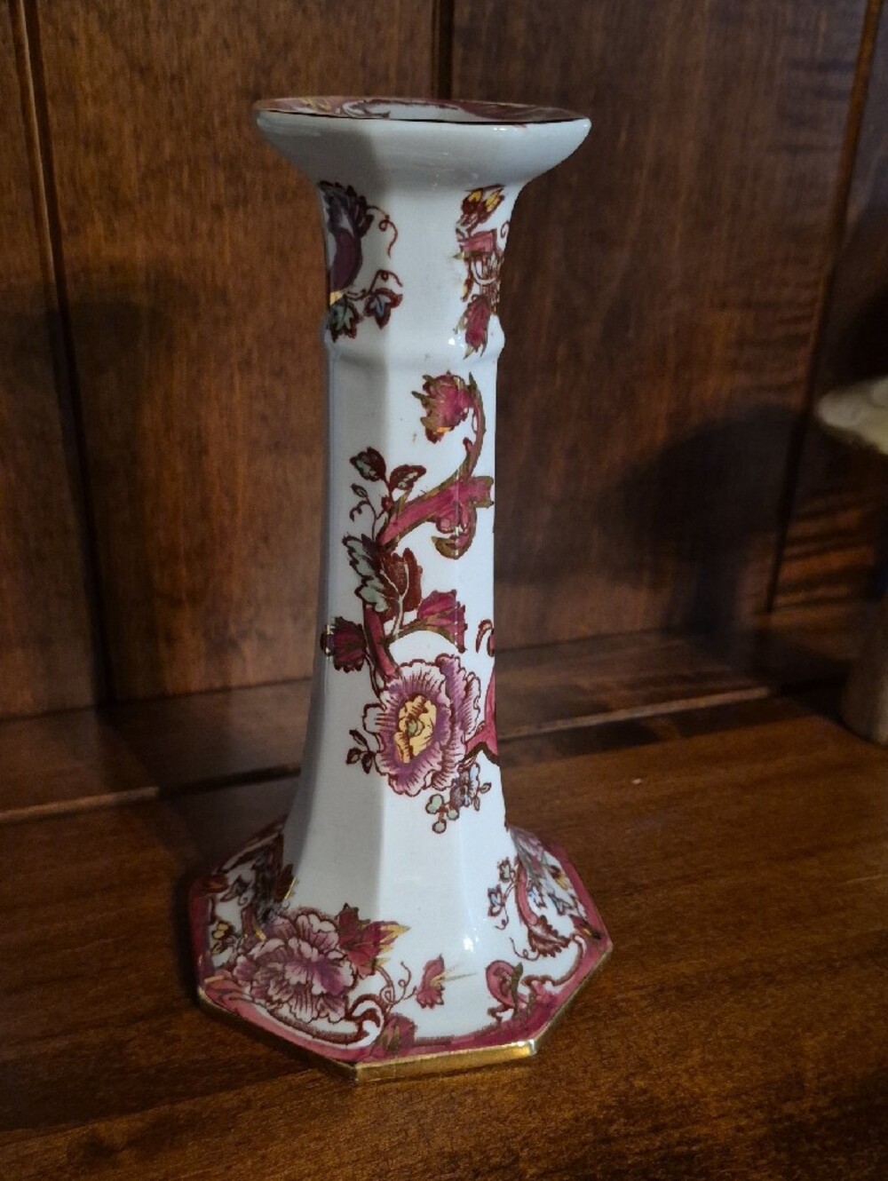 Vintage Mason's Ironstone candlestick in the "Mandalay Red" - Picture 2 of 4
